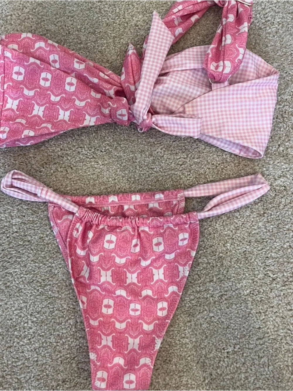 Strawberry Milk Mob Pink Patterned Women’s Bikini Set